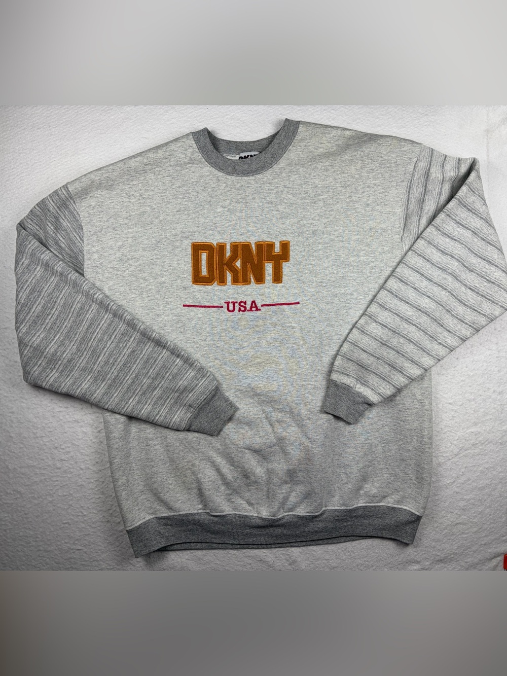 Vintage 90s DKNY USA Embroidered Spellout Crewneck Sweatshirt - XL